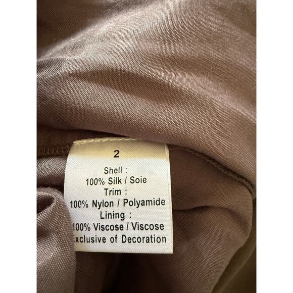 NOUGAT LONDON Gray Silk Embellished Scalloped Waist Cocktail Dress Medium - Picture 9 of 9